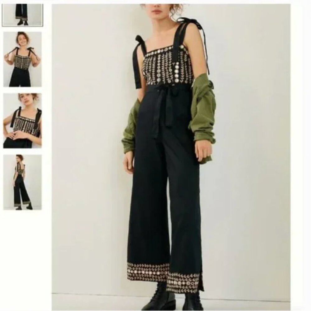 ⭐️ Natasha Mirrored Wide Leg Boho Peasant Art Farm Hipster Hippie Chic Jumpsuit